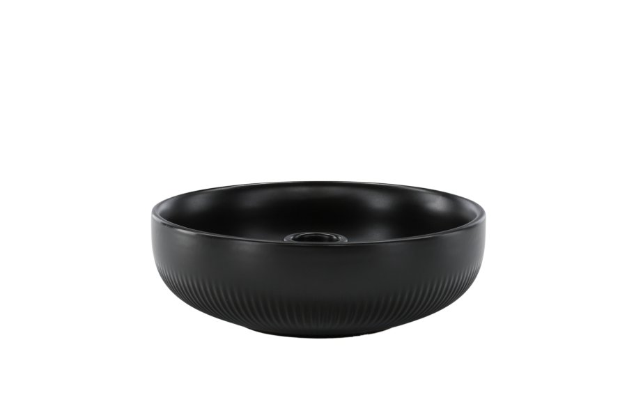 VENTURE DESIGN Posh lysestake, rund - matt svart steinty (B18x6)