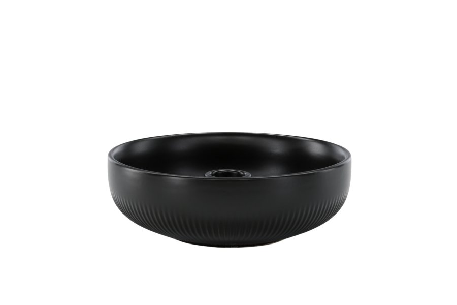 VENTURE DESIGN Posh lysestake, rund - matt svart steinty (B18x6)