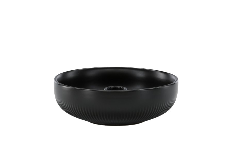 VENTURE DESIGN Posh lysestake, rund - matt svart steinty (B18x6)