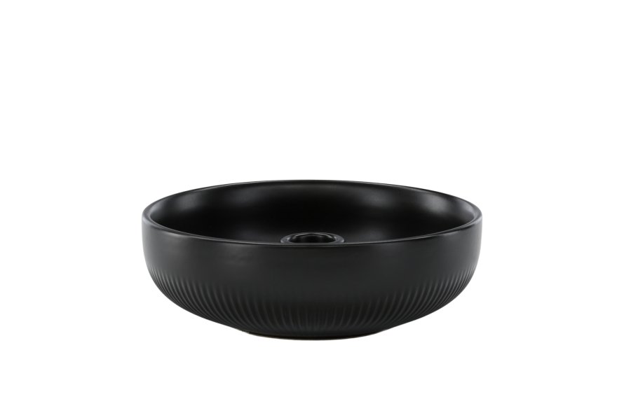 VENTURE DESIGN Posh lysestake, rund - matt svart steinty (B18x6)