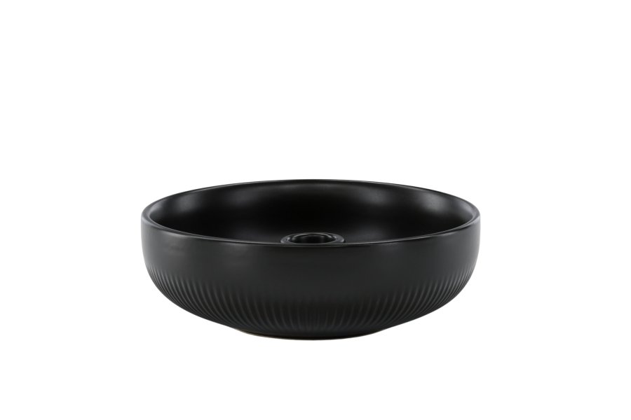 VENTURE DESIGN Posh lysestake, rund - matt svart steinty (B18x6)