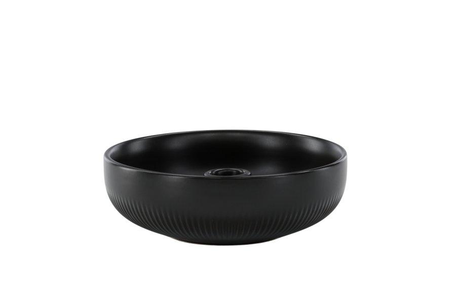 VENTURE DESIGN Posh lysestake, rund - matt svart steinty (B18x6)