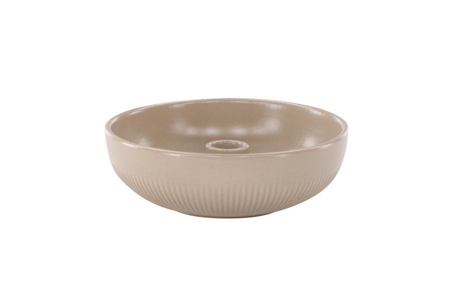 VENTURE DESIGN Posh lysestake, rund - beige steinty (B18x6)