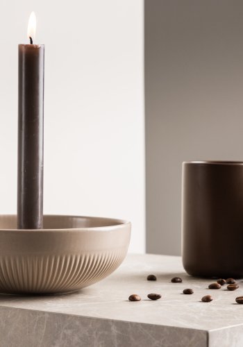 VENTURE DESIGN Posh lysestake, rund - beige steinty (B18x6)