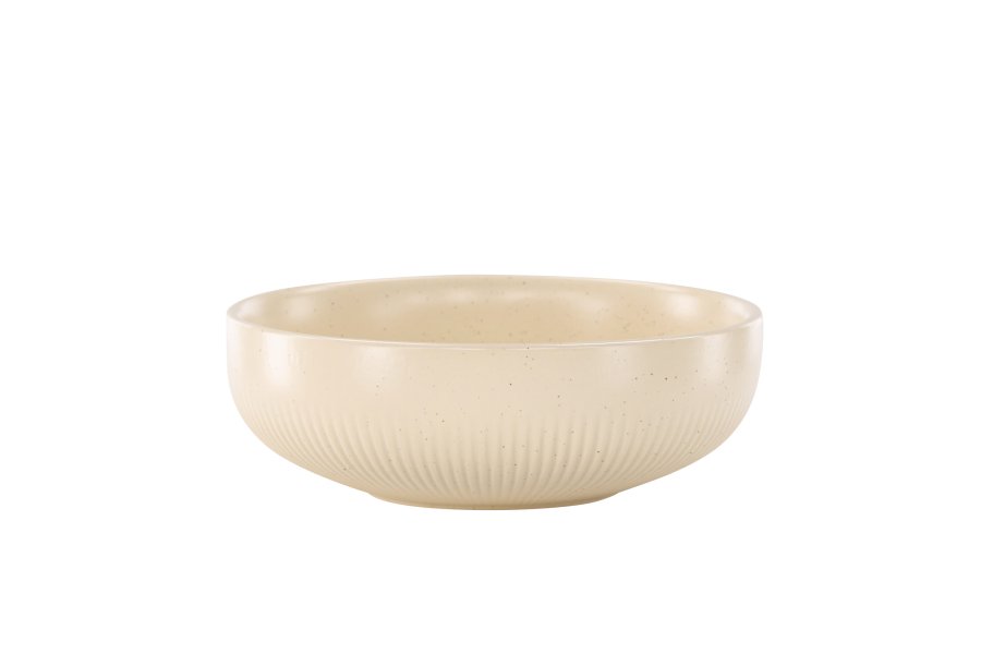 VENTURE DESIGN Posh lysestake, rund - beige/svarte prikker steinty (B18x6)