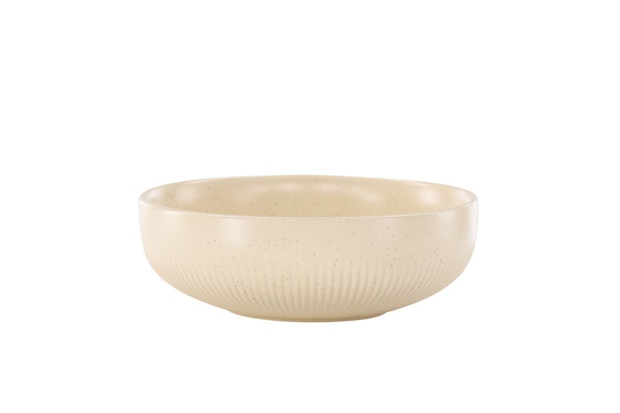 VENTURE DESIGN Posh lysestake, rund - beige/svarte prikker steinty (B18x6)