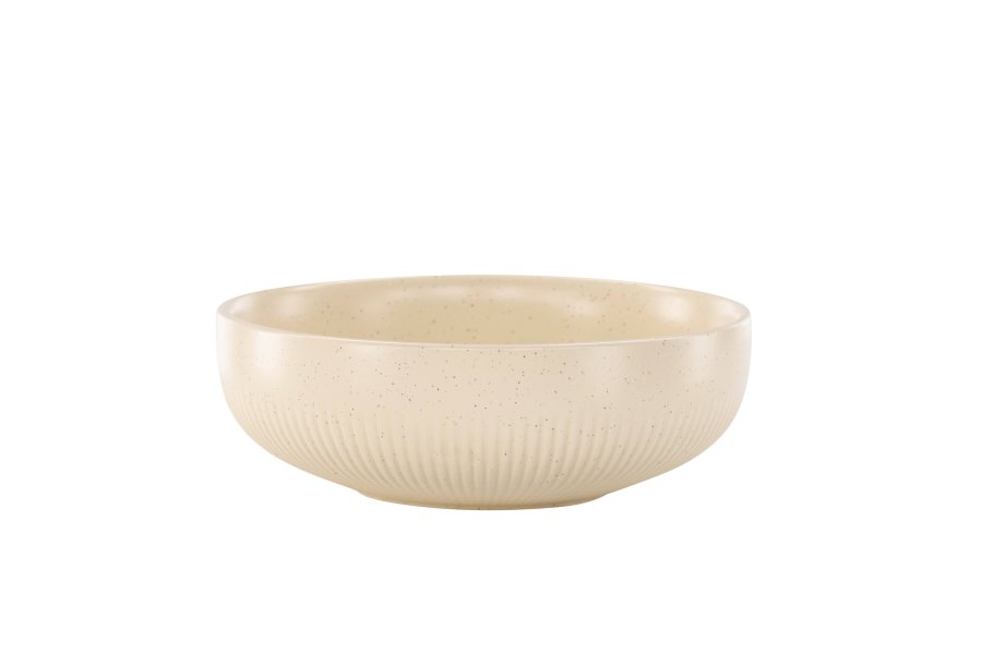 VENTURE DESIGN Posh lysestake, rund - beige/svarte prikker steinty (B18x6)