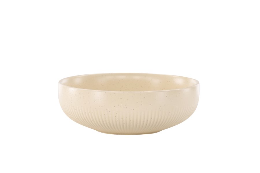 VENTURE DESIGN Posh lysestake, rund - beige/svarte prikker steinty (B18x6)