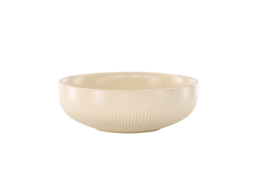 VENTURE DESIGN Posh lysestake, rund - beige/svarte prikker steinty (B18x6)