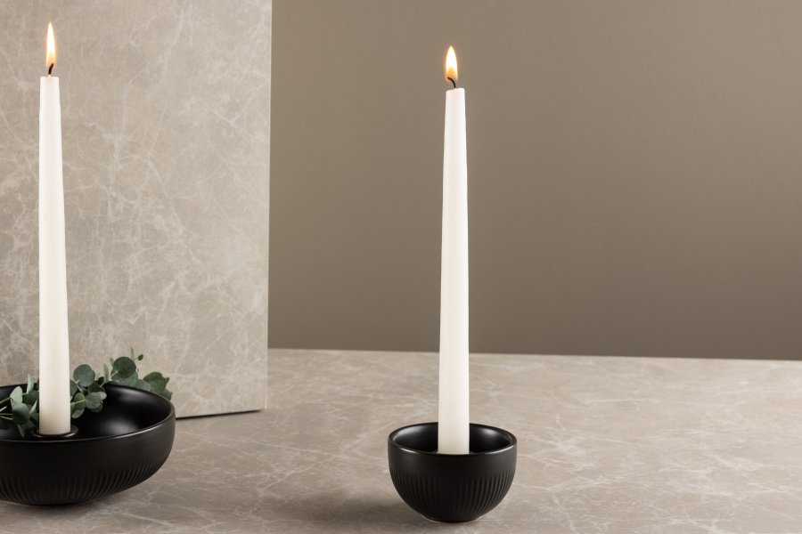 VENTURE DESIGN Posh lysestake, rund - matt sort steinty (B9xH6)