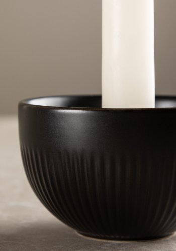 VENTURE DESIGN Posh lysestake, rund - matt sort steinty (B9xH6)