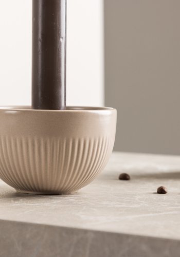 VENTURE DESIGN Posh lysestake, rund - beige steinty (B9xH6)