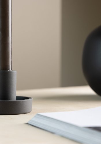 VENTURE DESIGN Ceco lysestake, rund - svart Color Clay (B11xH6)