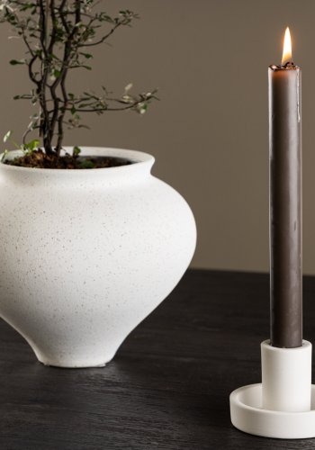 VENTURE DESIGN Ceco Kerzenständer, rund - weiß Farbe Clay (B11xH6)