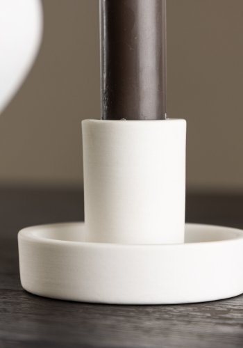 VENTURE DESIGN Ceco Kerzenständer, rund - weiß Farbe Clay (B11xH6)