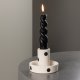 VENTURE DESIGN Ceco Kerzenständer, rund - weiß/schwarze Punkte, Steingut (B11xH6)