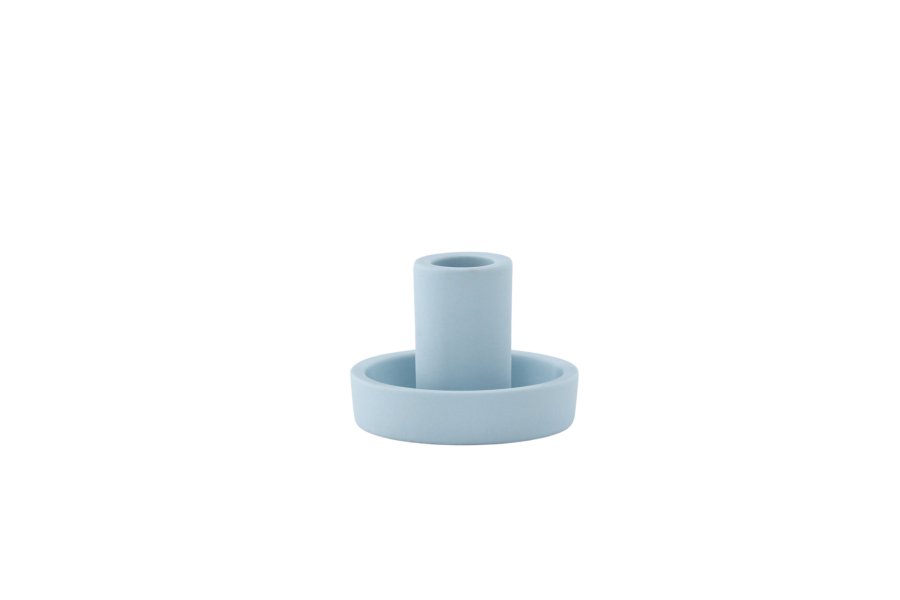 VENTURE DESIGN Ceco Kerzenst&auml;nder, rund - hellblau Farbe Clay (B11xH6)