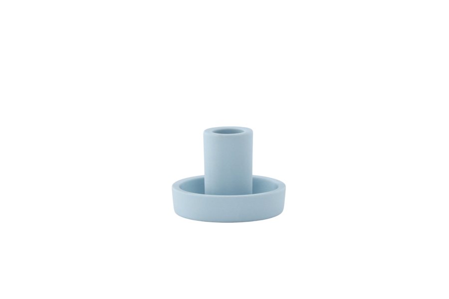 VENTURE DESIGN Ceco Kerzenst&auml;nder, rund - hellblau Farbe Clay (B11xH6)