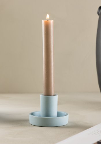 VENTURE DESIGN Ceco Kerzenst&auml;nder, rund - hellblau Farbe Clay (B11xH6)