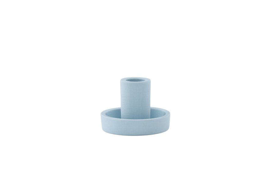 VENTURE DESIGN Ceco Kerzenst&auml;nder, rund - hellblau Farbe Clay (B11xH6)
