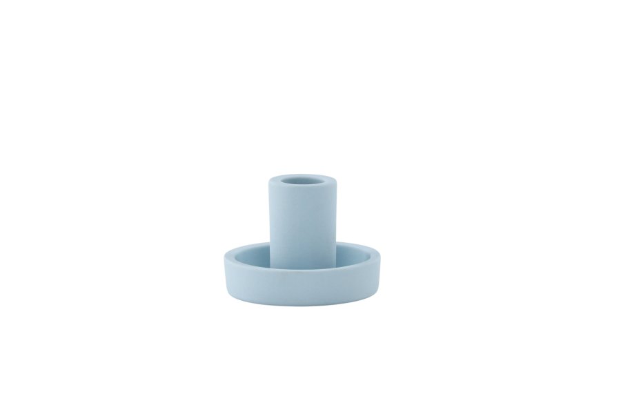 VENTURE DESIGN Ceco Kerzenst&auml;nder, rund - hellblau Farbe Clay (B11xH6)
