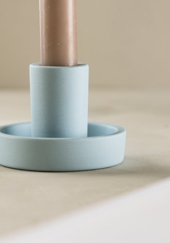 VENTURE DESIGN Ceco Kerzenst&auml;nder, rund - hellblau Farbe Clay (B11xH6)