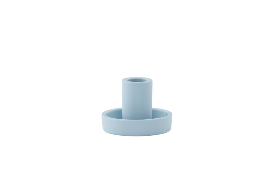 VENTURE DESIGN Ceco Kerzenst&auml;nder, rund - hellblau Farbe Clay (B11xH6)