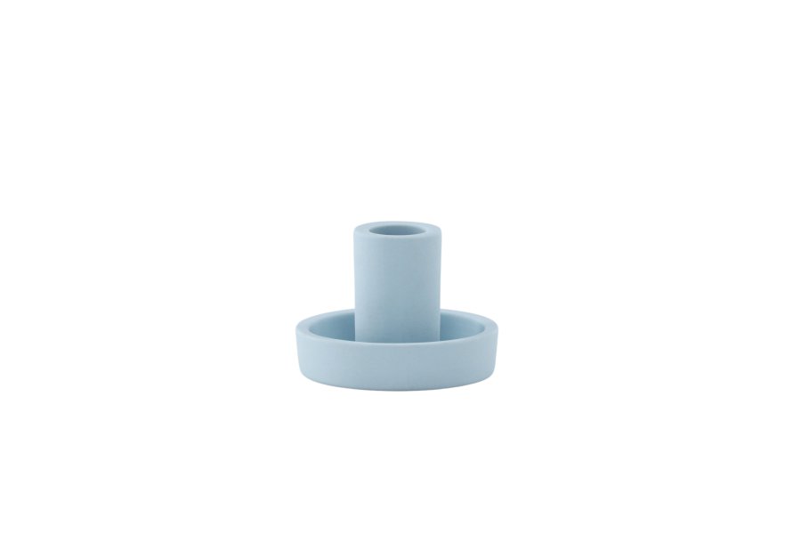 VENTURE DESIGN Ceco Kerzenst&auml;nder, rund - hellblau Farbe Clay (B11xH6)