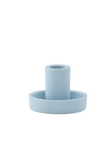 VENTURE DESIGN Ceco Kerzenst&auml;nder, rund - hellblau Farbe Clay (B11xH6)