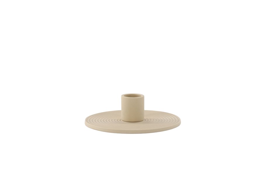 VENTURE DESIGN Dian Kerzenständer, rund - beige Farbe Clay (B12xH4)
