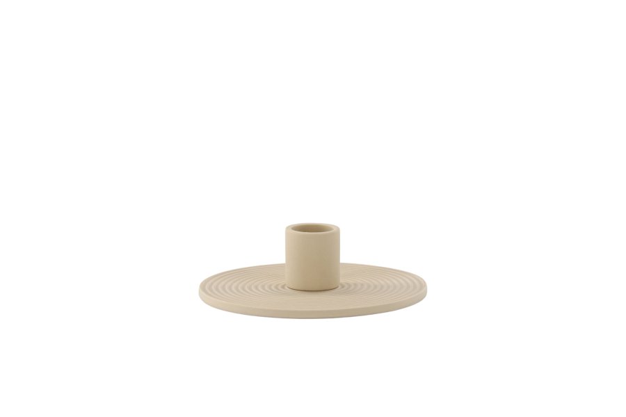 VENTURE DESIGN Dian Kerzenständer, rund - beige Farbe Clay (B12xH4)