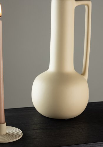 VENTURE DESIGN Dian Kerzenständer, rund - beige Farbe Clay (B12xH4)