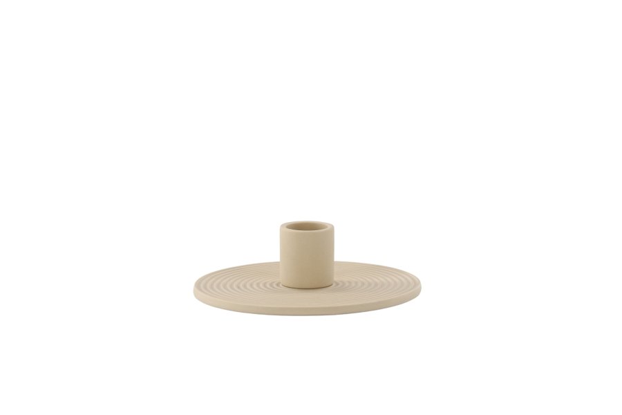 VENTURE DESIGN Dian Kerzenständer, rund - beige Farbe Clay (B12xH4)