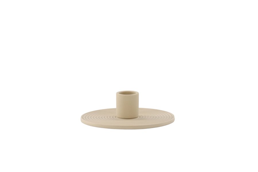 VENTURE DESIGN Dian Kerzenständer, rund - beige Farbe Clay (B12xH4)