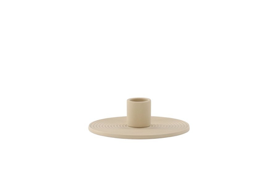 VENTURE DESIGN Dian Kerzenständer, rund - beige Farbe Clay (B12xH4)
