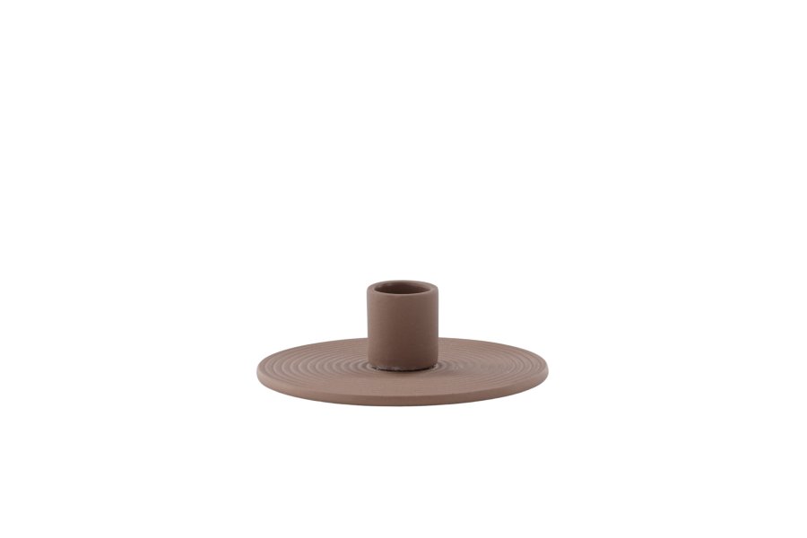 VENTURE DESIGN Dian Kerzenständer, rund - braune Farbe Ton (B12xH4)