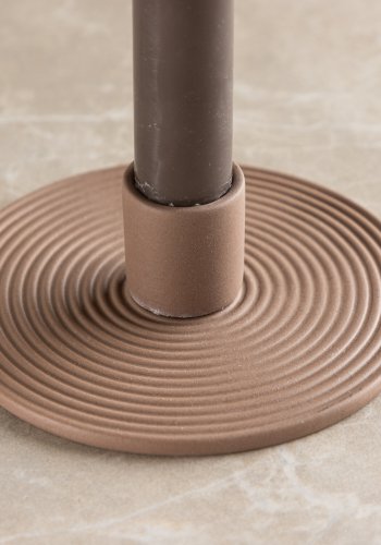VENTURE DESIGN Dian Kerzenständer, rund - braune Farbe Ton (B12xH4)