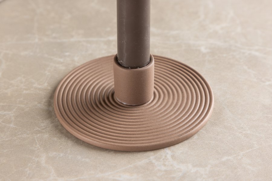 VENTURE DESIGN Dian Kerzenständer, rund - braune Farbe Ton (B12xH4)
