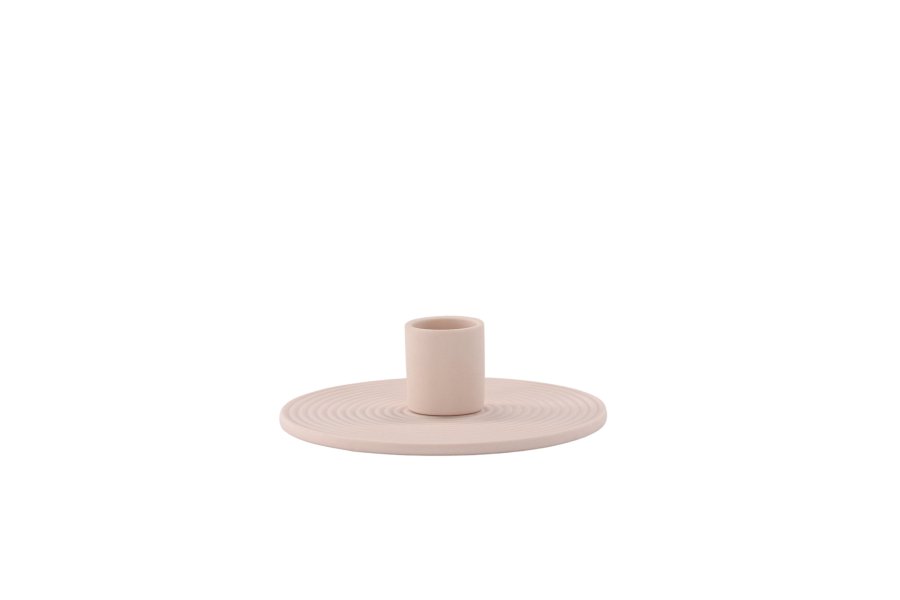 VENTURE DESIGN Dian Kerzenständer, rund – rosafarbener Ton (B12 x H4)