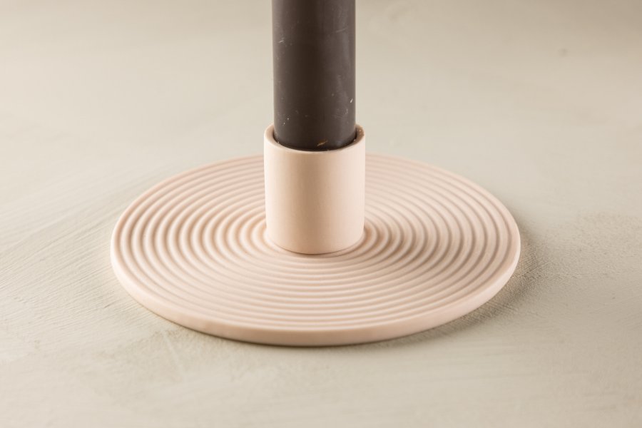 VENTURE DESIGN Dian Kerzenständer, rund – rosafarbener Ton (B12 x H4)