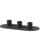 VENTURE DESIGN Dian Kerzenständer, oval – schwarzer Ton (4 x 24 x 10,5)