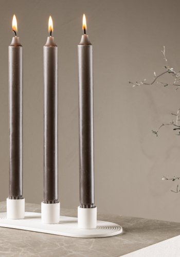 VENTURE DESIGN Dian Kerzenständer, oval – weißer Ton (4 x 24 x 10,5)