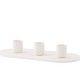 VENTURE DESIGN Dian Kerzenständer, oval – weißer Ton (4 x 24 x 10,5)