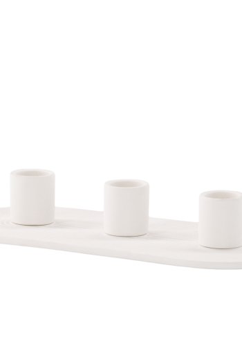 VENTURE DESIGN Dian Kerzenständer, oval – weißer Ton (4 x 24 x 10,5)