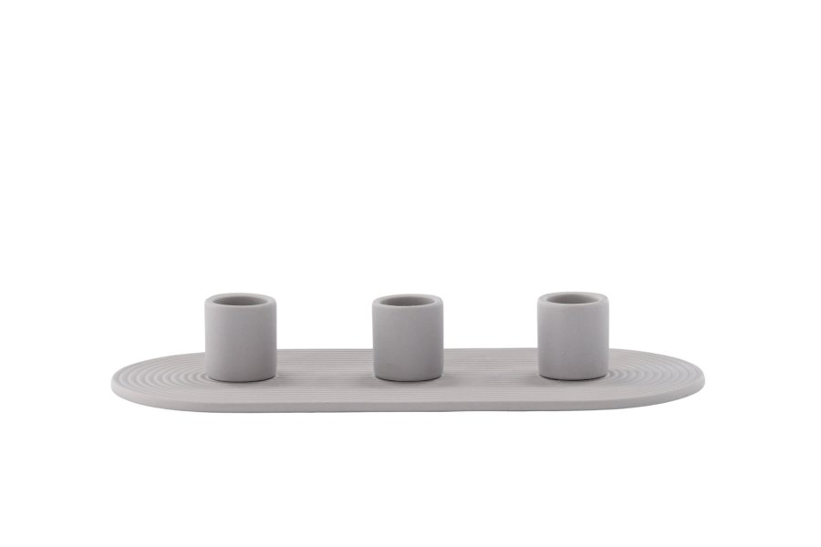 VENTURE DESIGN Dian Kerzenständer, oval – grauer Ton (4 x 24 x 10,5)