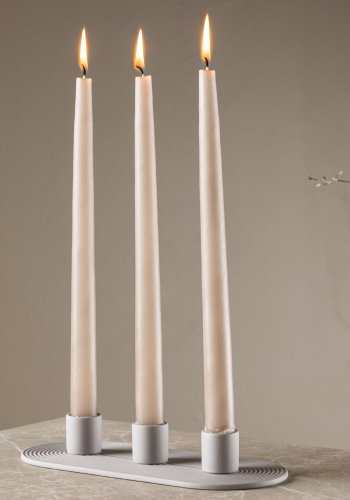 VENTURE DESIGN Dian Kerzenständer, oval – grauer Ton (4 x 24 x 10,5)