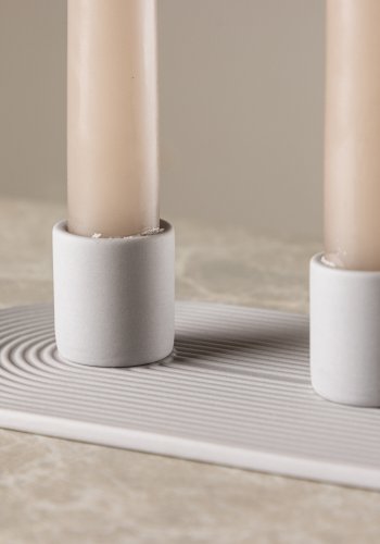 VENTURE DESIGN Dian Kerzenständer, oval – grauer Ton (4 x 24 x 10,5)