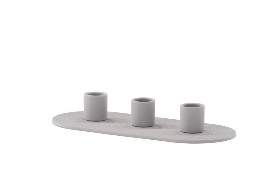 VENTURE DESIGN Dian Kerzenständer, oval – grauer Ton (4 x 24 x 10,5)