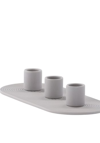 VENTURE DESIGN Dian Kerzenständer, oval – grauer Ton (4 x 24 x 10,5)
