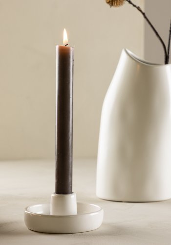 VENTURE DESIGN Otis lysestake, rund - hvitt steinty (11xH5)